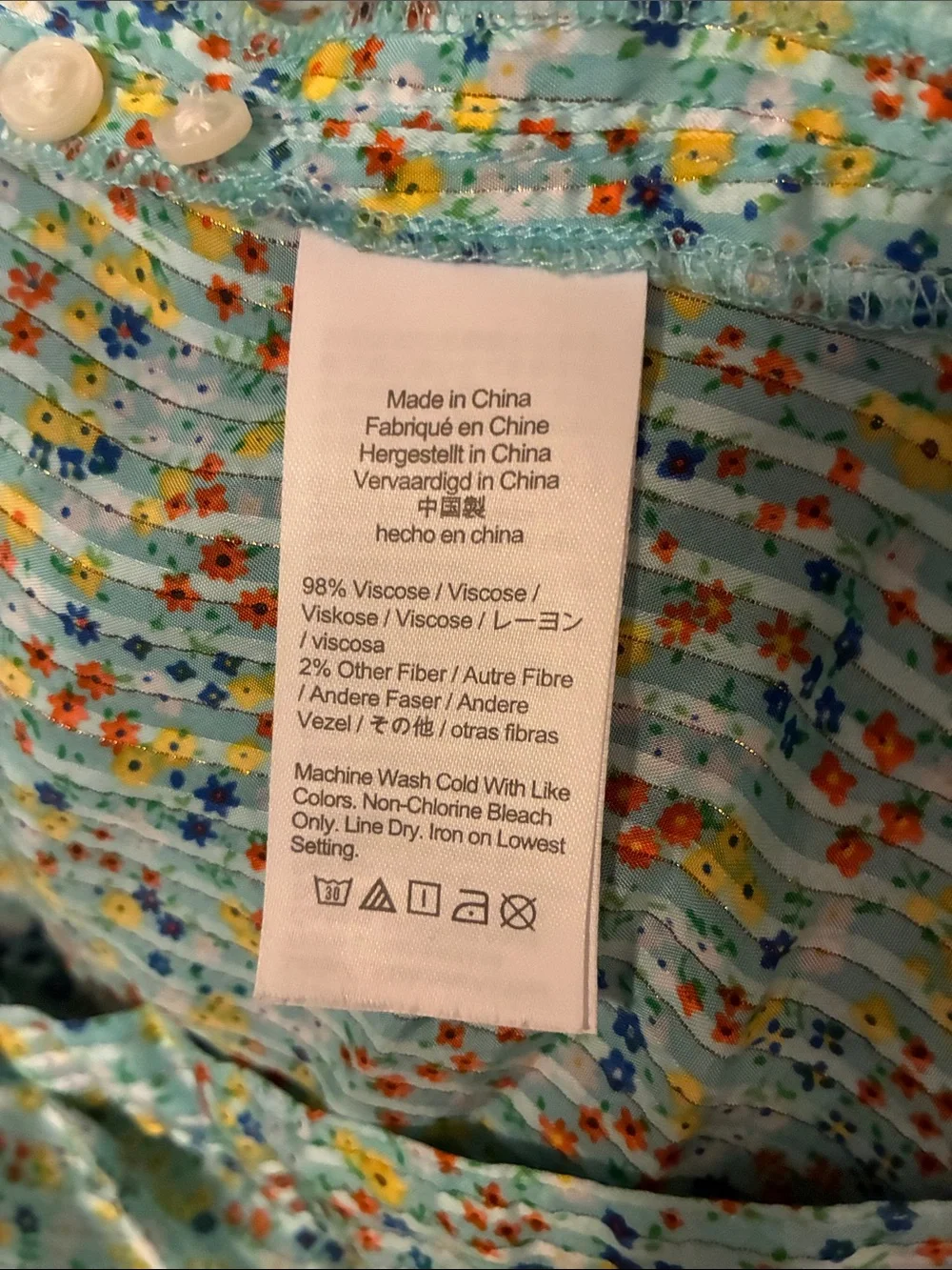 J. Crew Mint Floral Pintuck Button Blouse